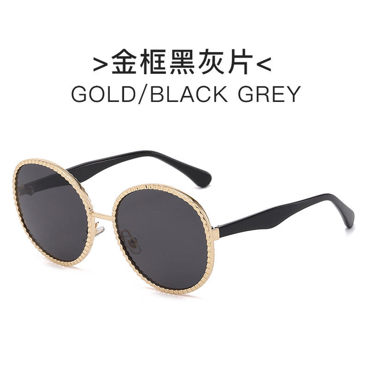Women elegant oversized sunglasses with woven golden frame Kalsten