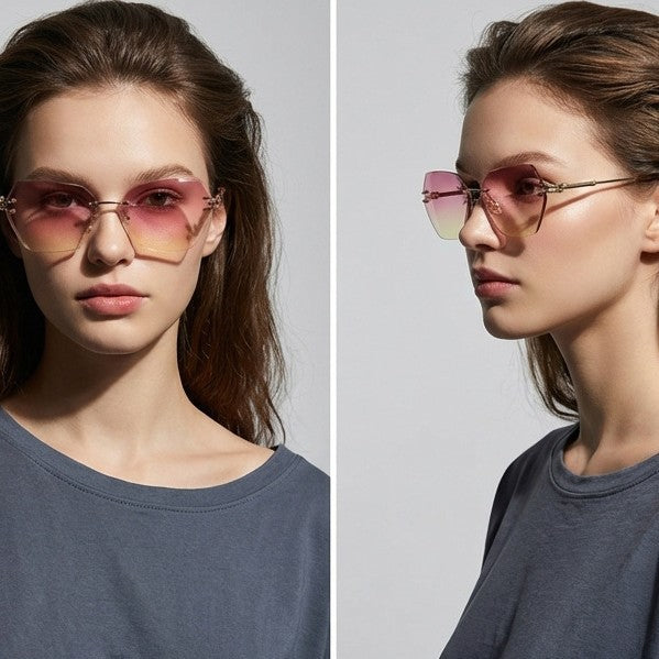 Women's modern sunglasses with stylish hexagonal frame Kalsten