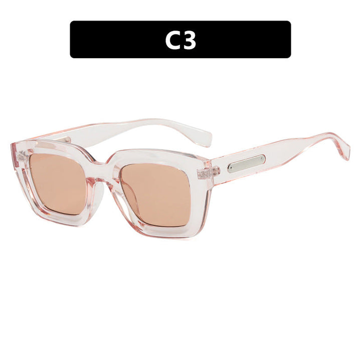 Women's square sunglasses with transparent frame and brown lenses Kalsten
