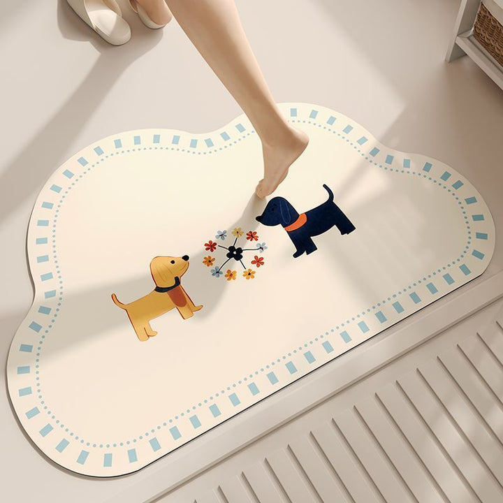 Playful Dog-Themed Decorative Bath Mat Kalsten