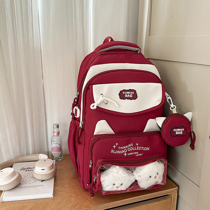 Playful Multi-Compartment School Backpack