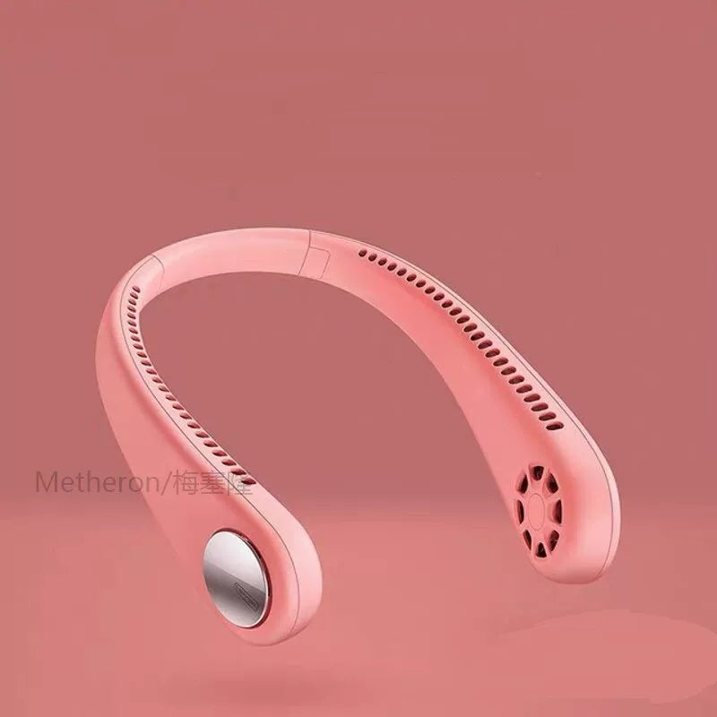 Women One Size Portable Leafless Rechargeable Hands-Free Neck Fan with Whisper-Quiet Brushless Motors and Adjustable Airflow Kalsten