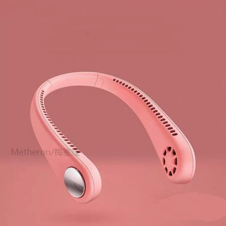 Women One Size Portable Leafless Rechargeable Hands-Free Neck Fan with Whisper-Quiet Brushless Motors and Adjustable Airflow Kalsten