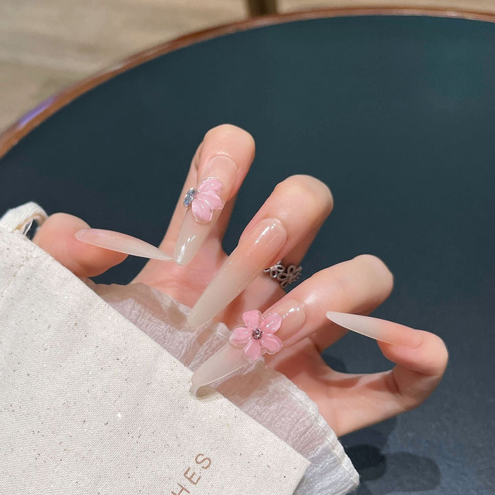 Floral-Design Press-On Nail Extensions Kalsten