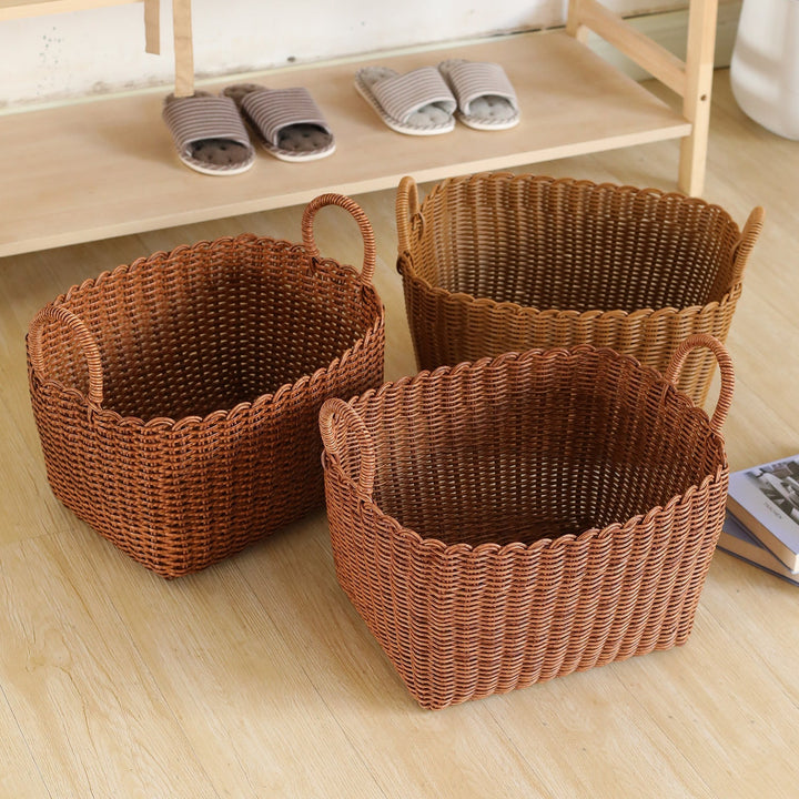 Handwoven Versatile Storage Basket with Ergonomic Handles Kalsten