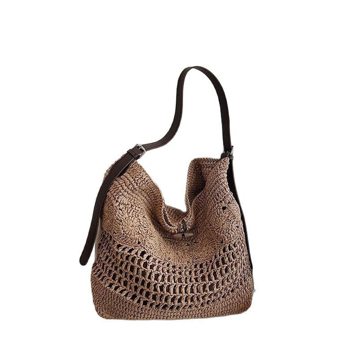 Large Macrame Shopper with Stylish Leather Trim Kalsten