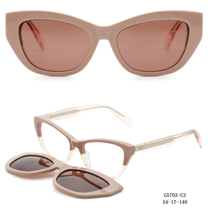 Women's Artfully Designed Cat-Eye Sunglasses with Removable Lenses Kalsten