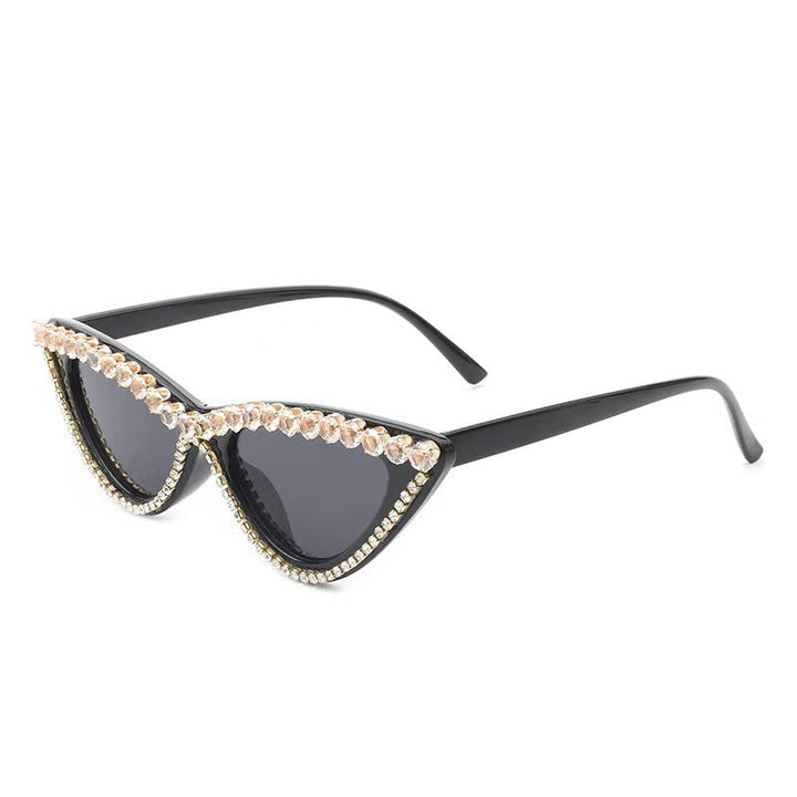 Ladies Glamorous Cat Eye Sunglasses with Rhinestone Accents Kalsten
