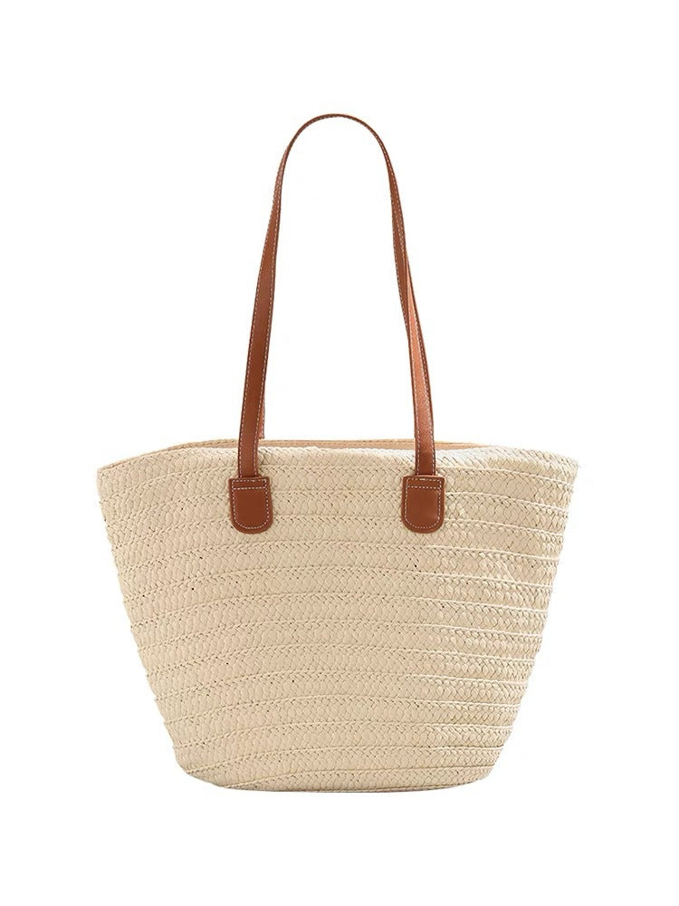 Stylish basket bag with leather handles Kalsten