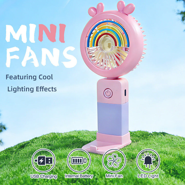 Unisex Portable Hand Fan with Colorful LED Light Effects Kalsten