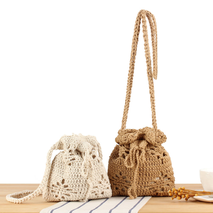 Handmade crochet shoulder bag with floral design Kalsten