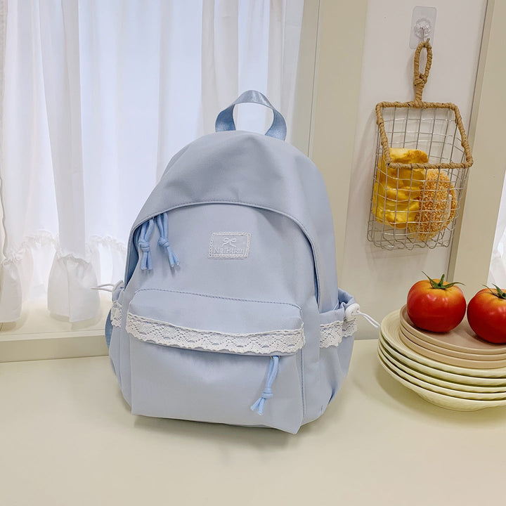Elegant Lace-Trim Detail School Backpack
