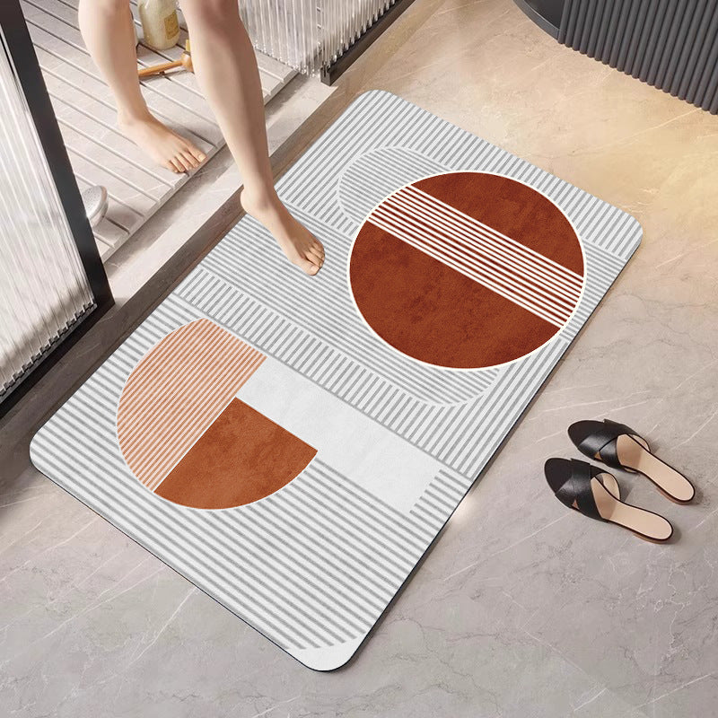 Geometric Patterned Bathroom Mat Acalora
