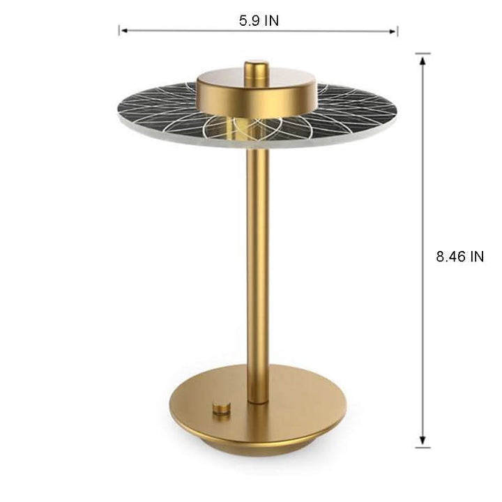 Cordless Rechargeable LED Crystal Disc Table Lamp | Kalsten