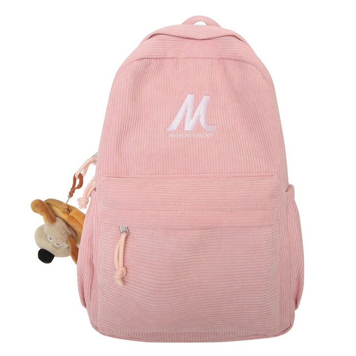 Casual Plush Textured School Backpack Kalsten