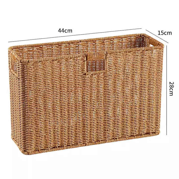 Rectangular Woven Storage Basket with Cut-Out Handles Kalsten