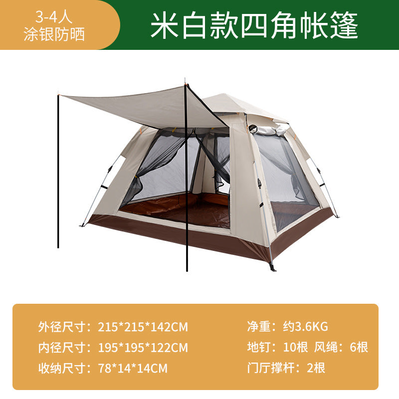 Camping tent with spacious interior and expandable sun protection Kalsten