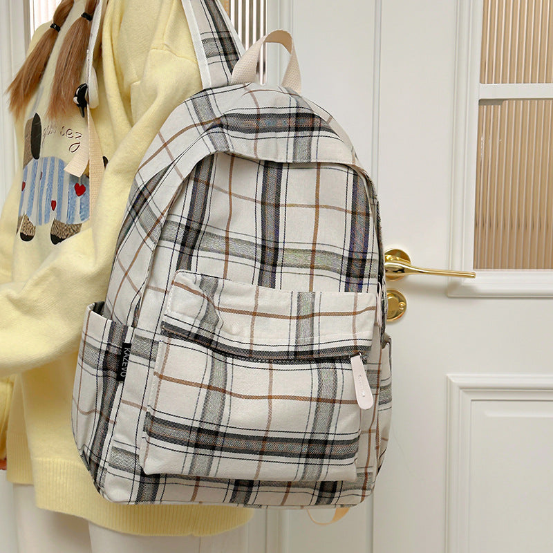 Plaid Patterned Casual Backpack Kalsten