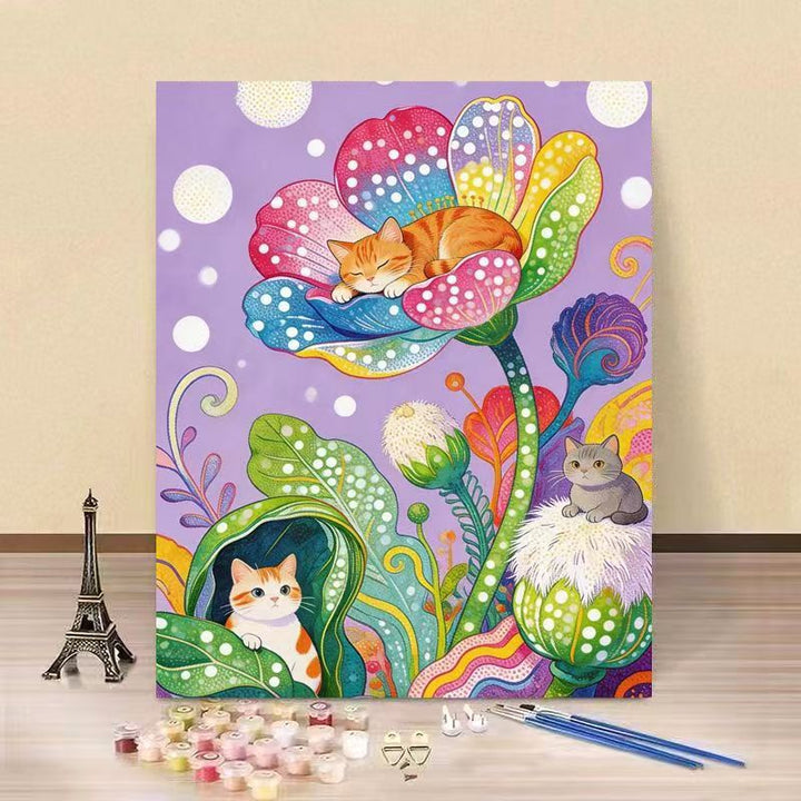 Cat-Themed DIY Paint by Numbers Canvas Kit Kalsten