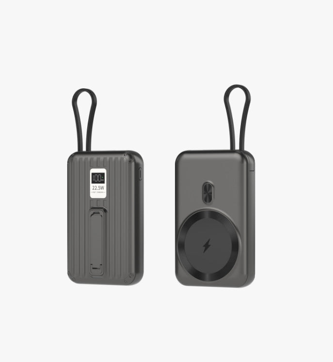Portable power bank with integrated magnetic charger and digital display Kalsten