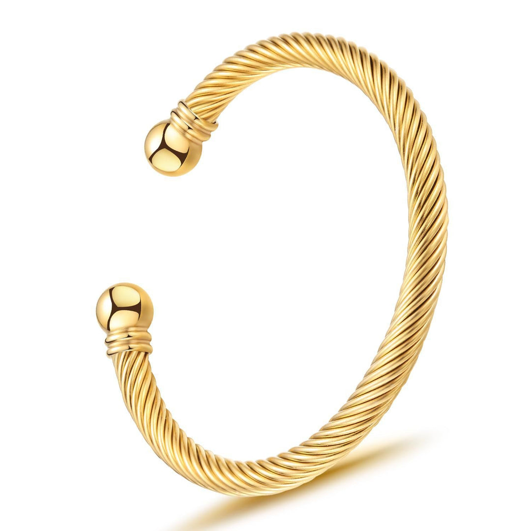 Twisted Cable Design Cuff Bracelet Kalsten