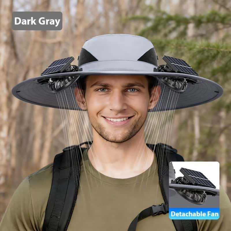 UV-Protect-Sun Hat with removable face and neck protection, integrated solar fan and breathable mesh Kalsten