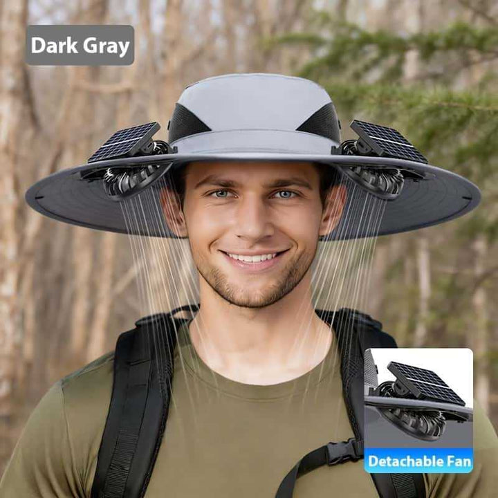 UV-Protect-Sun Hat with removable face and neck protection, integrated solar fan and breathable mesh Kalsten