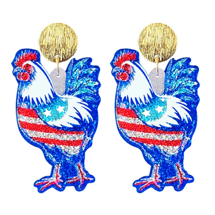 Women's shimmering statement earrings with star and fireworks design made of acrylic Kalsten