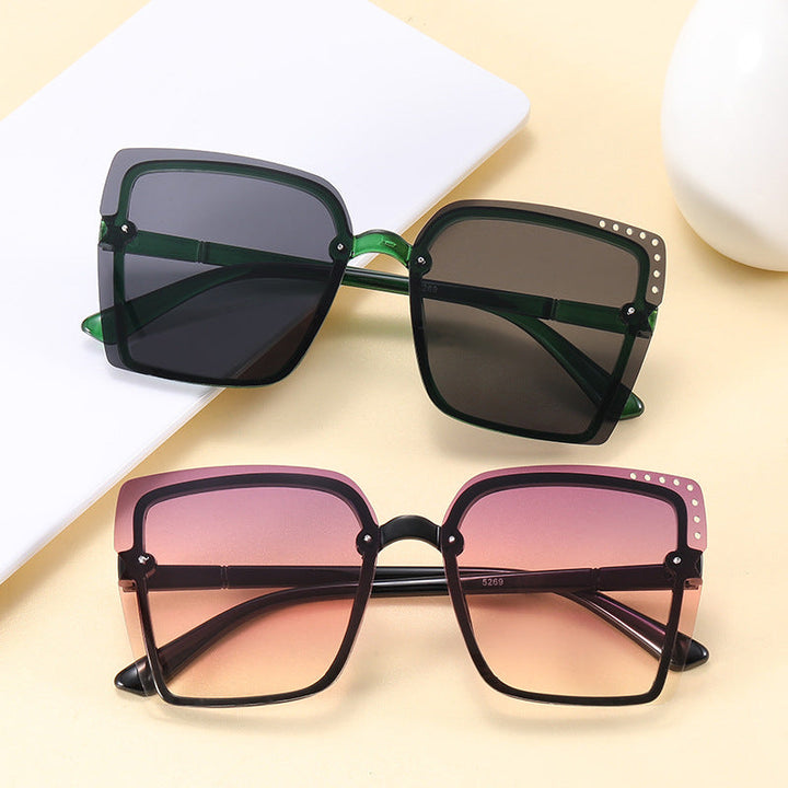 Ladies Square Sunglasses with Sparkling Frame Accents Kalsten