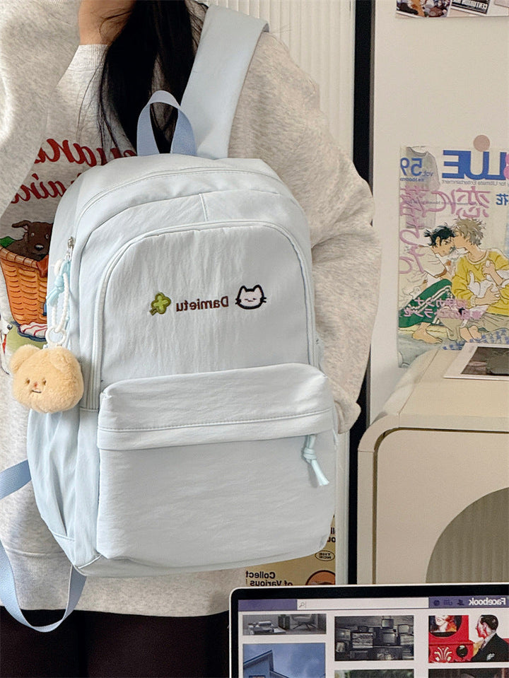 Casual Character-Embellished School Backpack