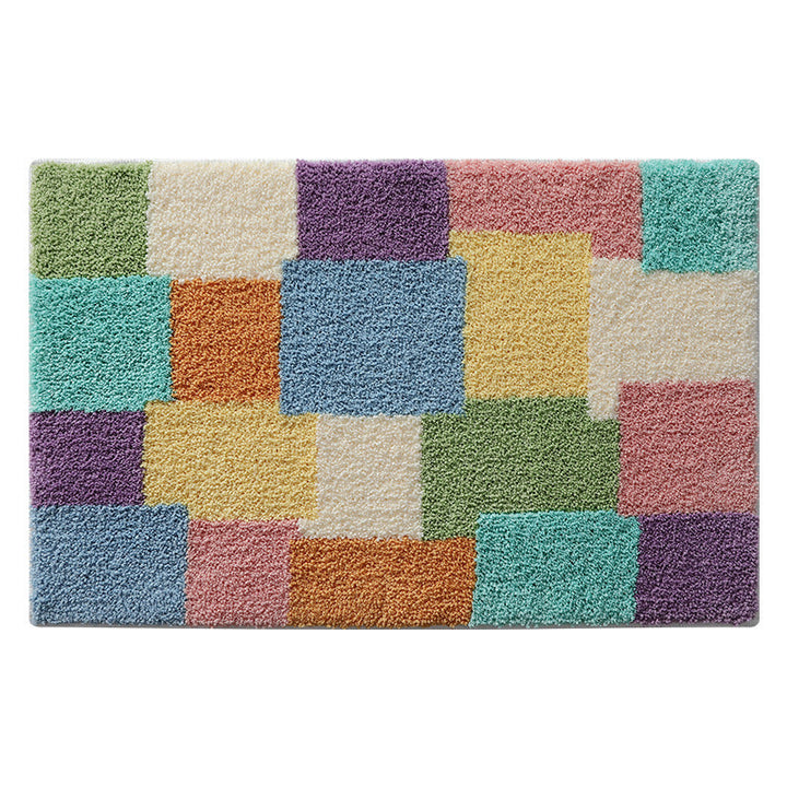 Textured Geometric Bath Rug Kalsten