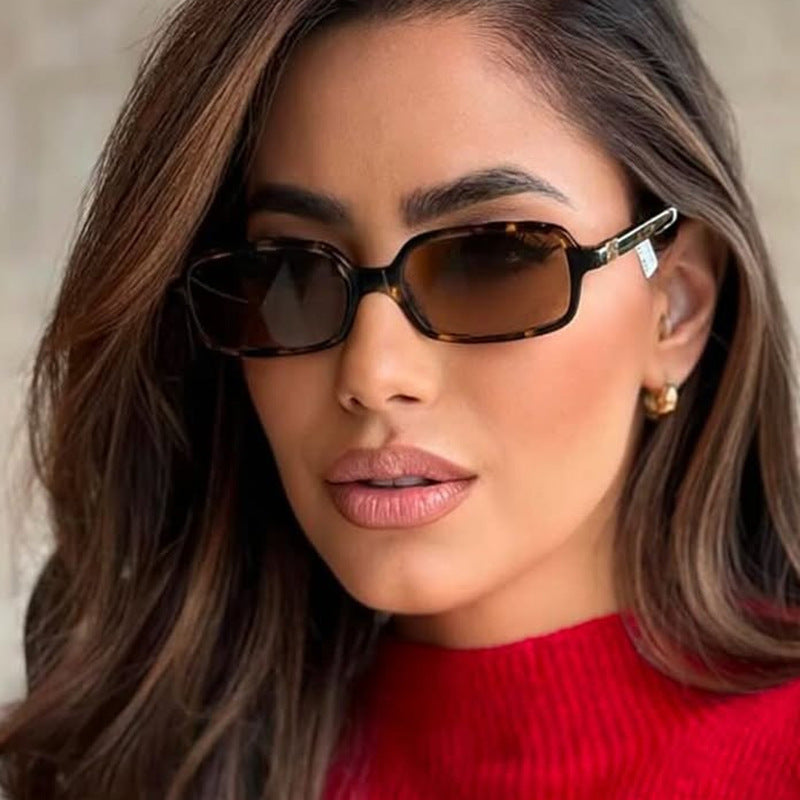 Women's fashionable square glasses with elegant plastic frame and gold accents Kalsten