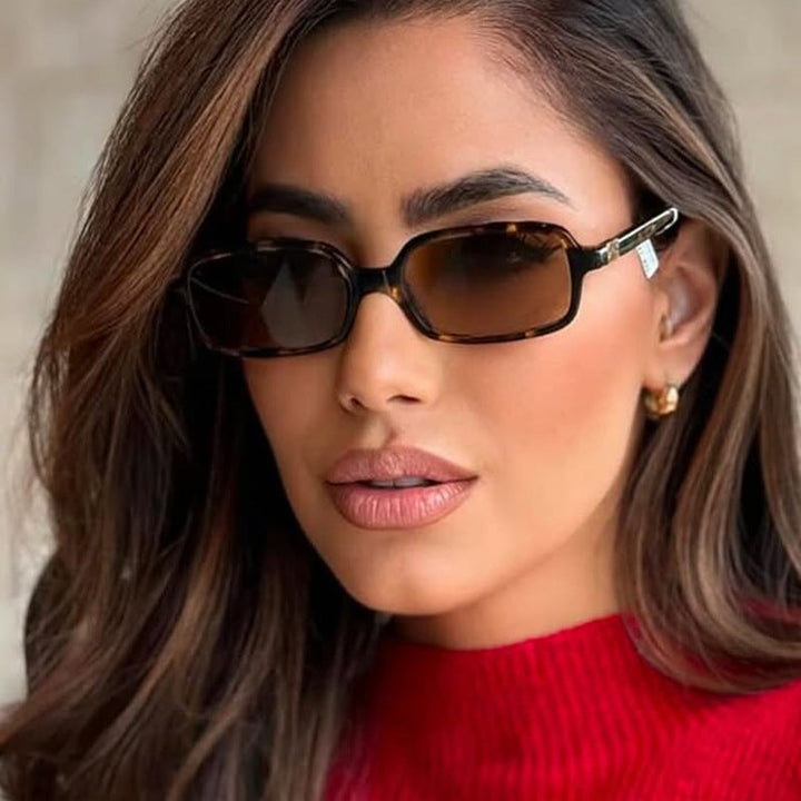Women's fashionable square glasses with elegant plastic frame and gold accents Kalsten
