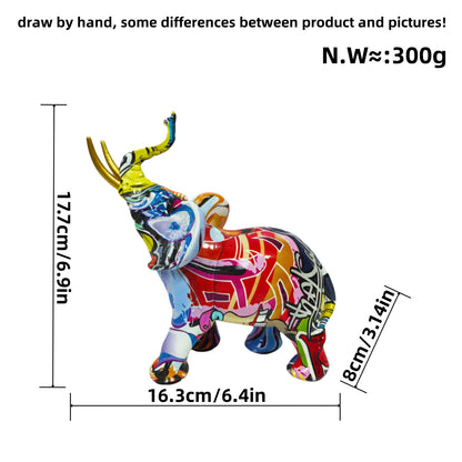 Creative elephant figurine with colorful design Acalora