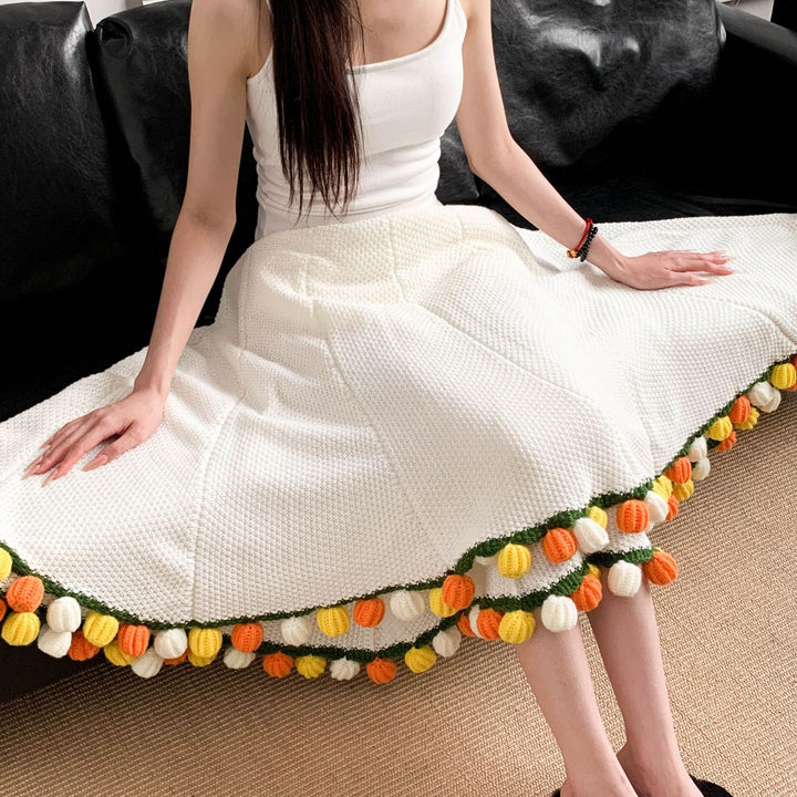 Cozy flower knit scarf Kalsten