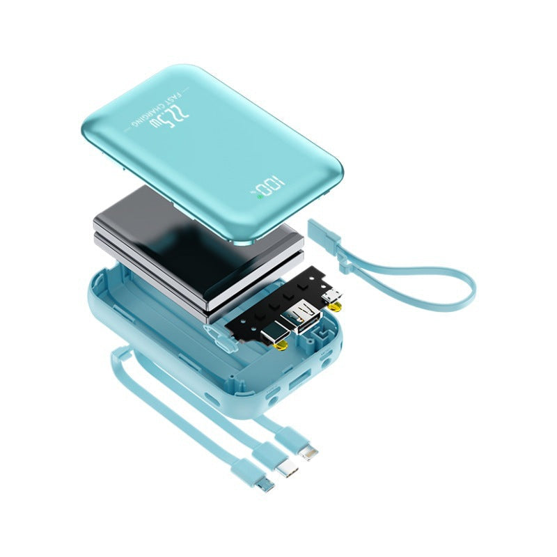 Portable power bank with integrated charging cables and fast charging function Kalsten