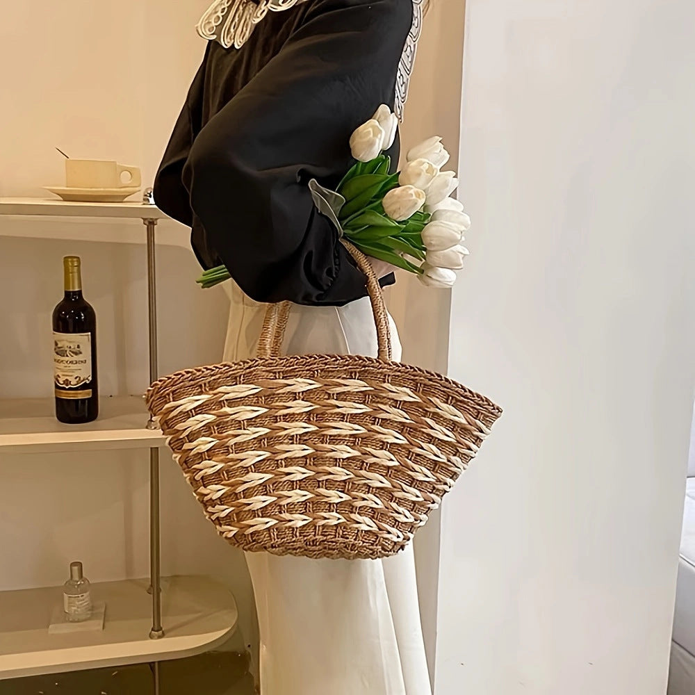 Basket bag with modern handles Kalsten