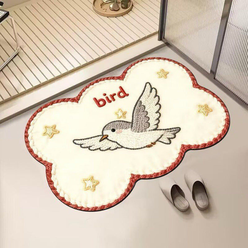 Embroidered Cat-Themed Bath Rug Kalsten