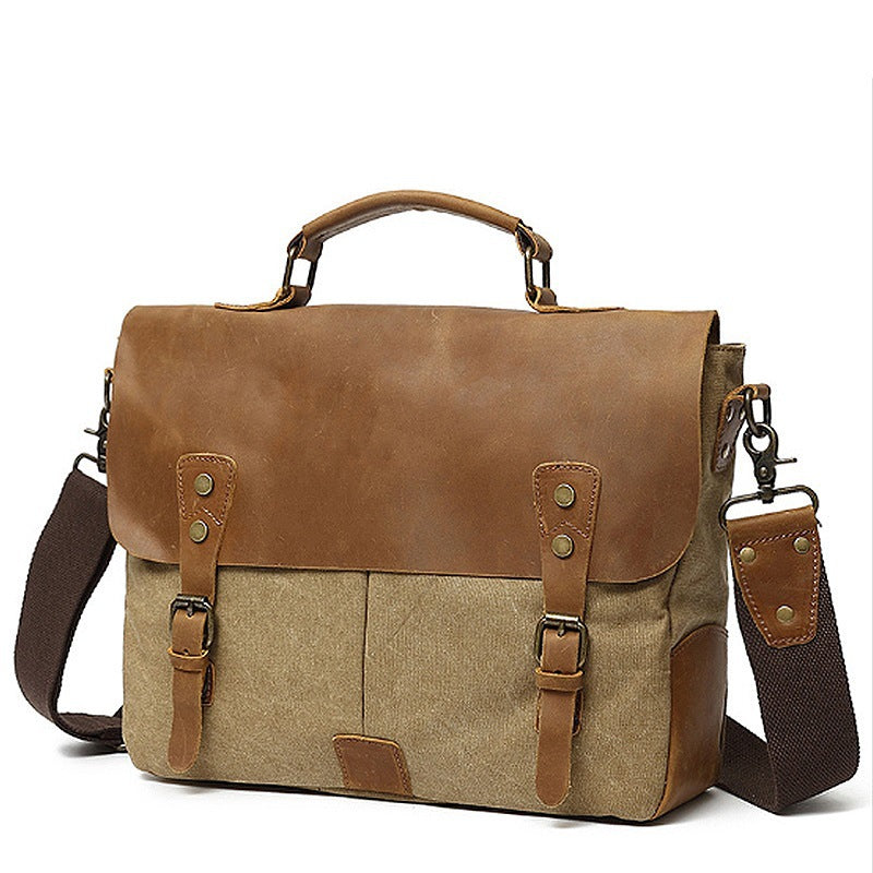 Robust Briefcase Made of Durable Canvas and Leather Kalsten