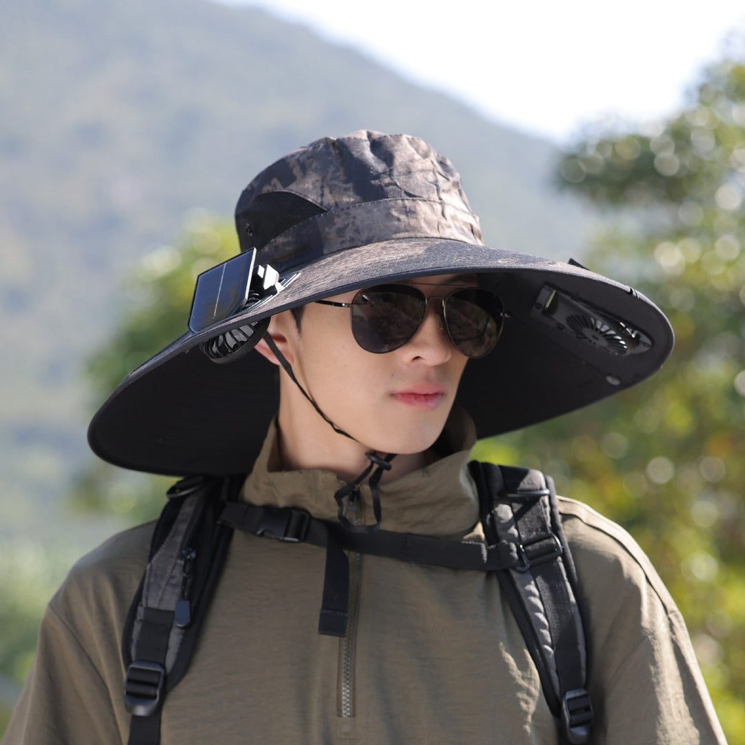 tactical fishing hat with wide brim, mesh ventilation and adjustable chin strap Kalsten
