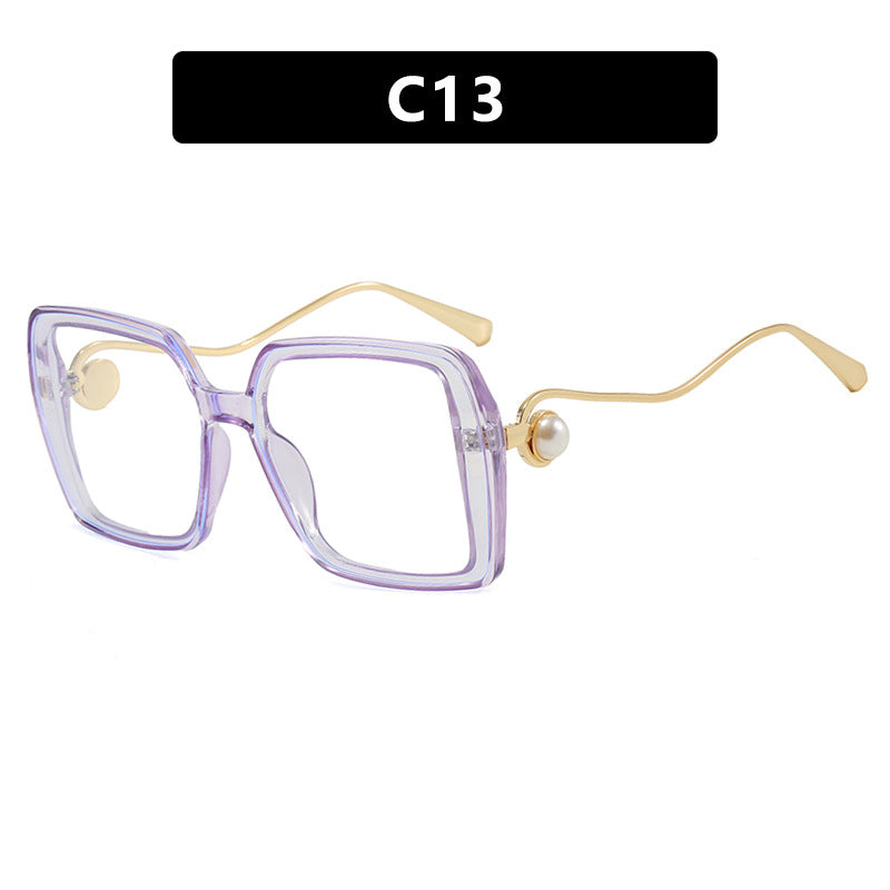 Women's fashionable square glasses with elegant metal frame and unique accents Kalsten