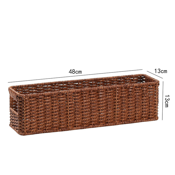 Handwoven Rectangular Storage Basket with Cut-Out Handles Kalsten