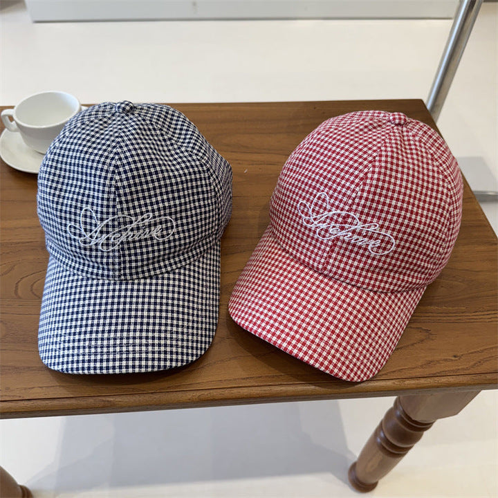 Women's Gingham Checkered Baseball Cap Kalsten