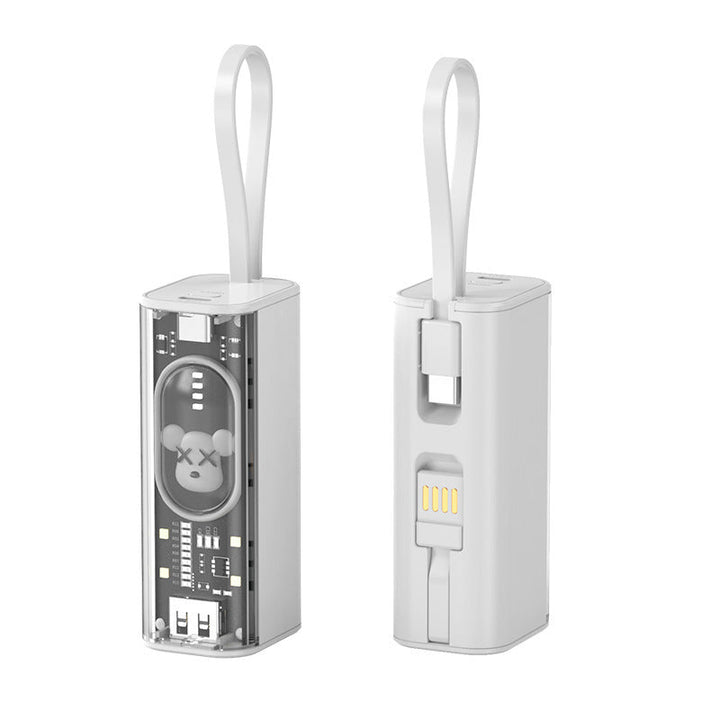 Portable power bank with integrated charging concept and practical carrying strap Kalsten