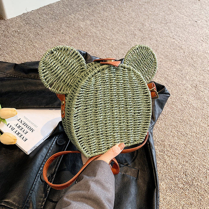 Ladies Round Basket with Rabbit Ear Design Kalsten