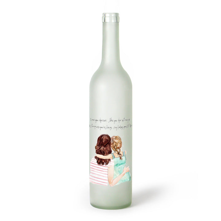 Decorative Frosted Glass Bottle Vase With Fashion Collage Decal