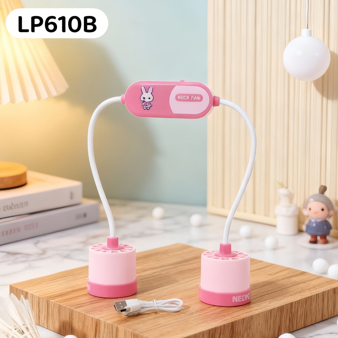 Women's Portable Neck Fan with Flexible Adjustable Design and USB Connection Kalsten