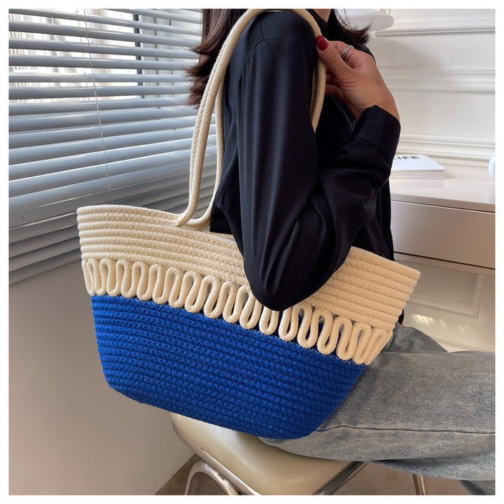 Elegant Handcrafted Beach Bag with Fine Braided Pattern Kalsten