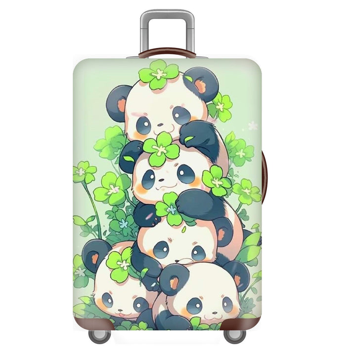 Unisex non-elastic suitcase cover for hard shell trolley with cute panda design, stretch protective cover with handle and wheel openings Kalsten