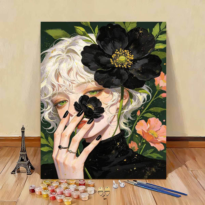 Artistic Floral Portrait Canvas Art Kalsten